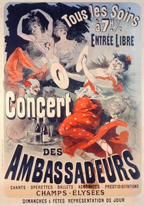 Poster ter promotie van het Concert des Ambassadeurs, 1884